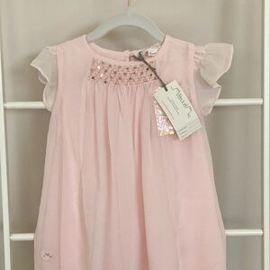 Chateau de Sable Festive Chiffon Flutter Sleeve with Sequins Dress 18 months NWT